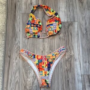NWOT fruit print Multi color bikini